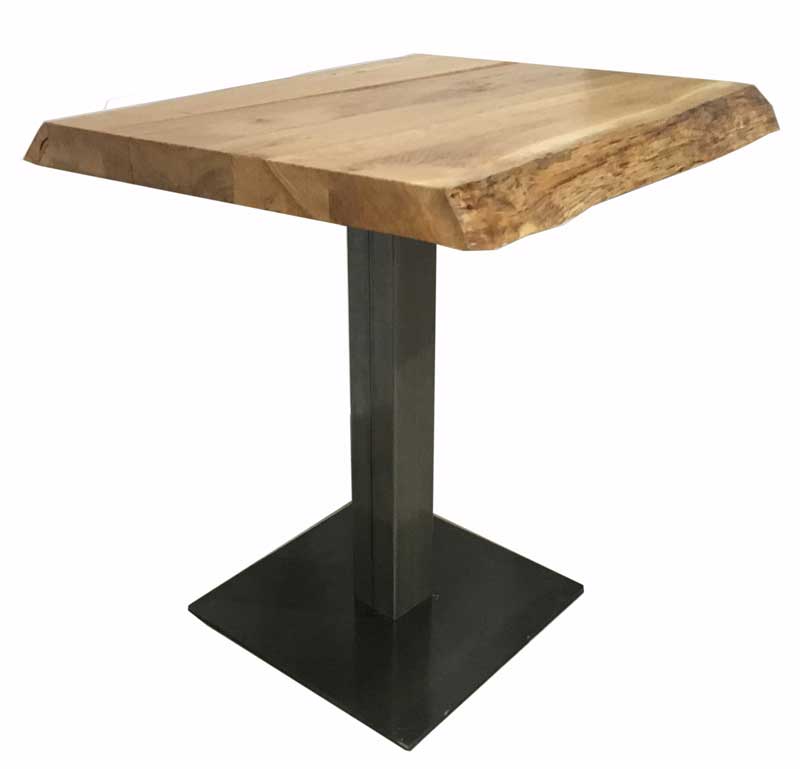 mesa pie central vintage tablero roble
